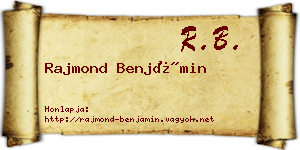 Rajmond Benjámin névjegykártya